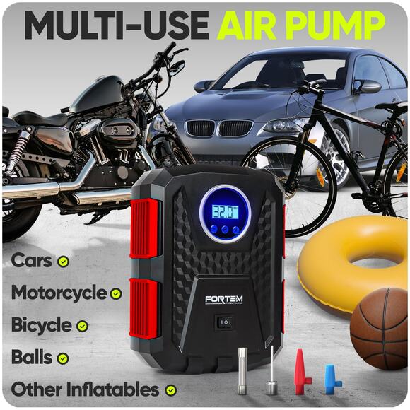 NW TFORTEM Portable Tire Inflator Air Compressor for Car Tire Pressure Gauge - Picture 2 of 7